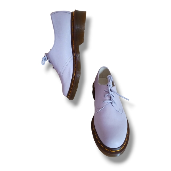 Like New 🌺 Dr Martens 3 Eye 1461 Ladies Purple Heather Virginia Leather Shoes - Picture 2 of 16